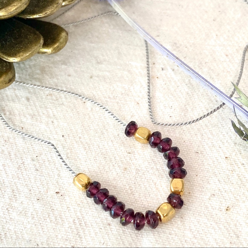 Amethyst and vermeil boho necklace